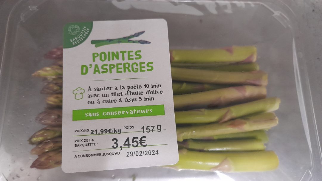 Pointes d'asperge verte L'Atelier des Fruits et Légumes : photo du produit rappelé le 12/03/2024
