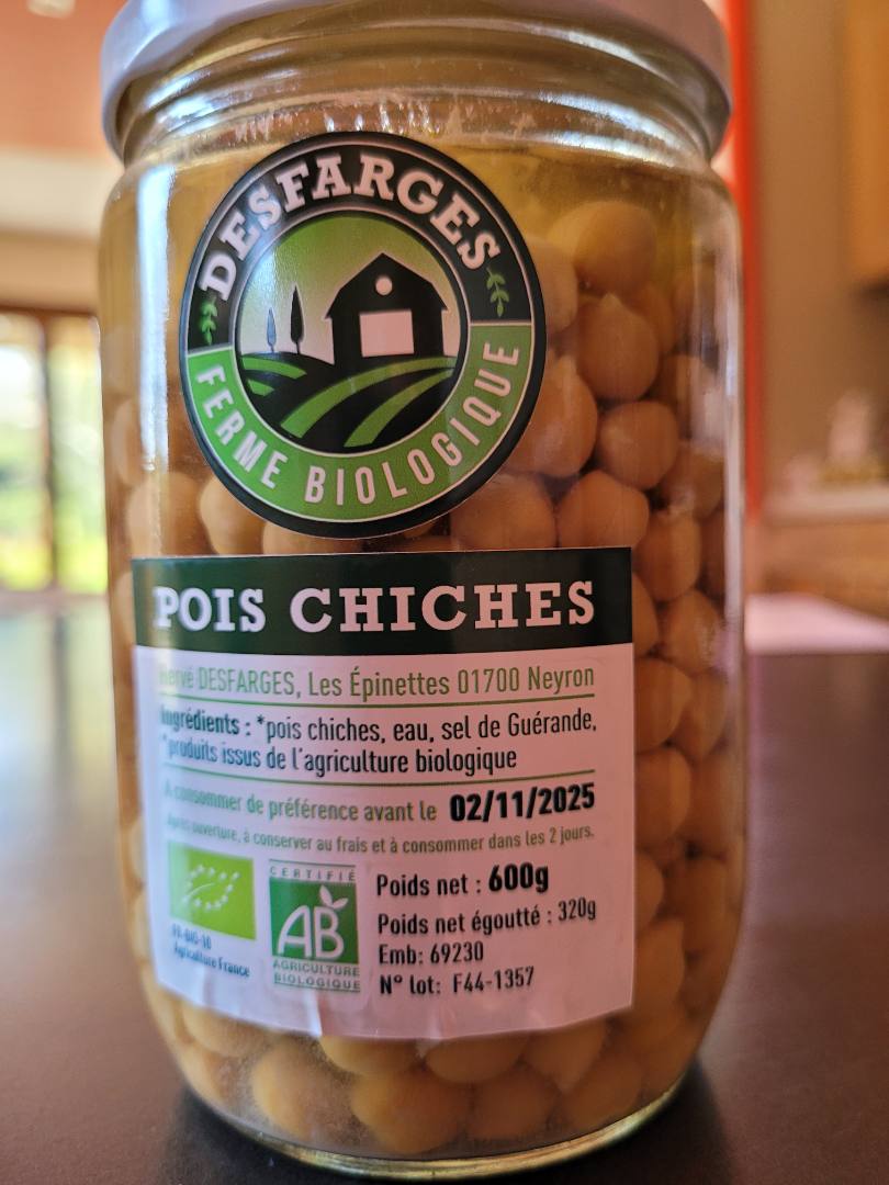Pois chiche en conserve Desfarges : photo du produit rappelé le 24/04/2023