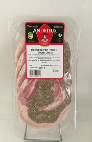 Poitrine de porc farcie Andrieux : photo du produit rappelé le 22/10/2025