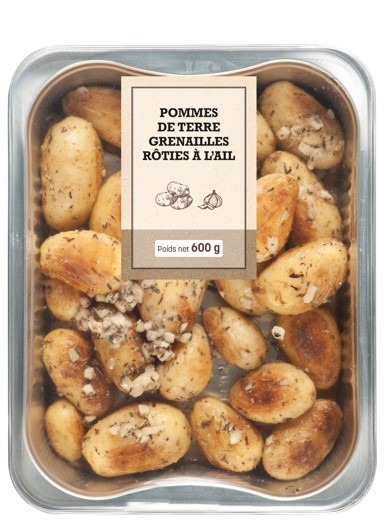 Pommes de terre grenailles rôties à l'ail 600g Distribué par Jeca : photo du produit rappelé le 02/01/2025