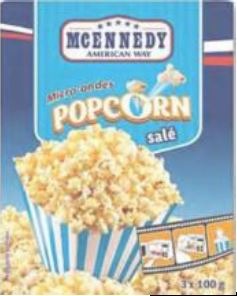 Popcorn micro-ondable salé Mcennedy : photo du produit rappelé le 28/04/2023