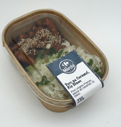 Porc au caramel 300g Carrefour le Marche : photo du produit rappelé le 03/04/2026
