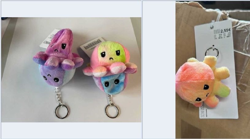 Porte-clé peluche poulpe réversible : photo du produit rappelé le 19/06/2026
