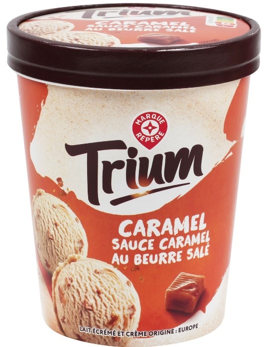Pot de crème glacée caramel salé - 430 g Trium : photo du produit rappelé le 09/07/2024