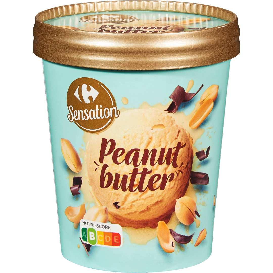 Pot glace peanut butter 500ml 300g Carrefour Sensation : photo du produit rappelé le 08/11/2021