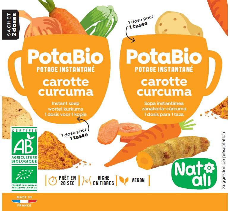Potabio instantané carotte curcuma Natali : photo du produit rappelé le 10/12/2021