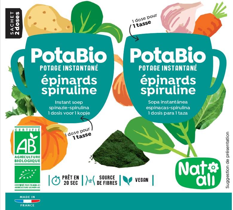 Potabio instantané epinards spiruline Natali : photo du produit rappelé le 13/12/2021