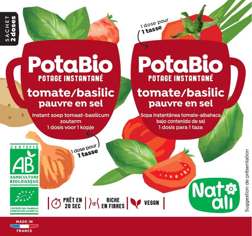 Potabio instantané tomate basilic pauvre en sel Natali : photo du produit rappelé le 10/12/2021