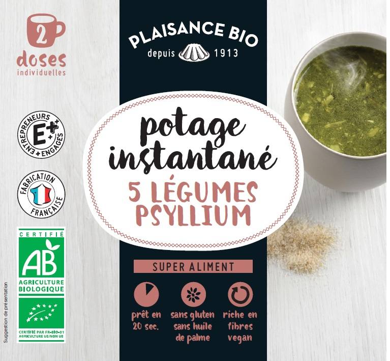 Potage instantané bio 5 légumes-psyllium Plaisance BIO : photo du produit rappelé le 10/12/2021