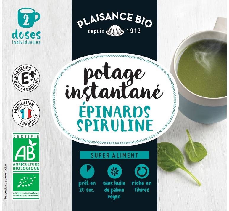 Potage instantané bio épinards spiruline Plaisance BIO : photo du produit rappelé le 10/12/2021