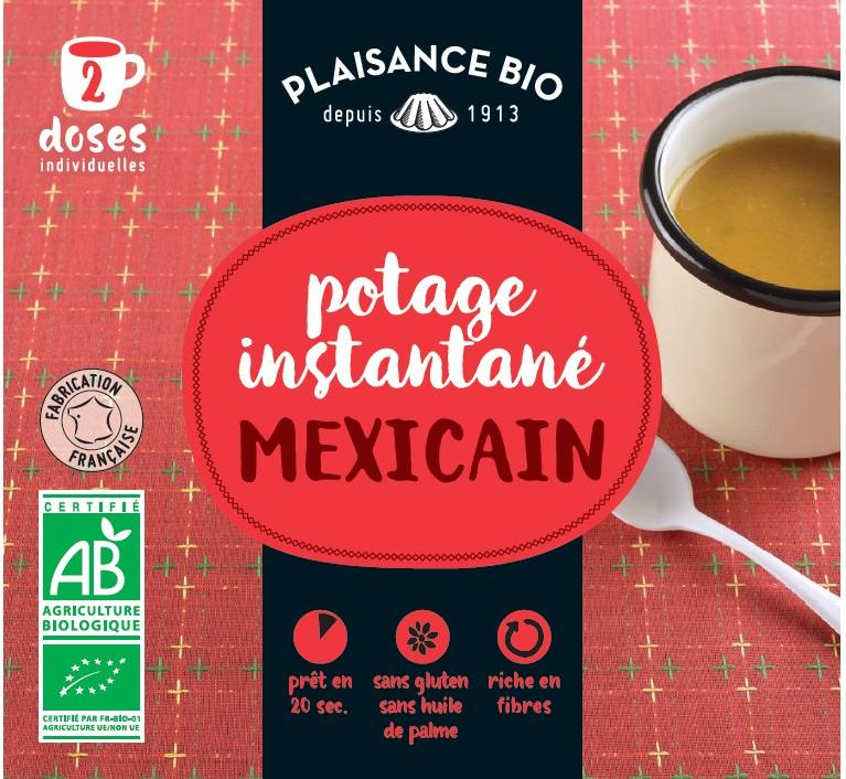 Potage instantané bio mexicain Plaisance BIO : photo du produit rappelé le 10/12/2021