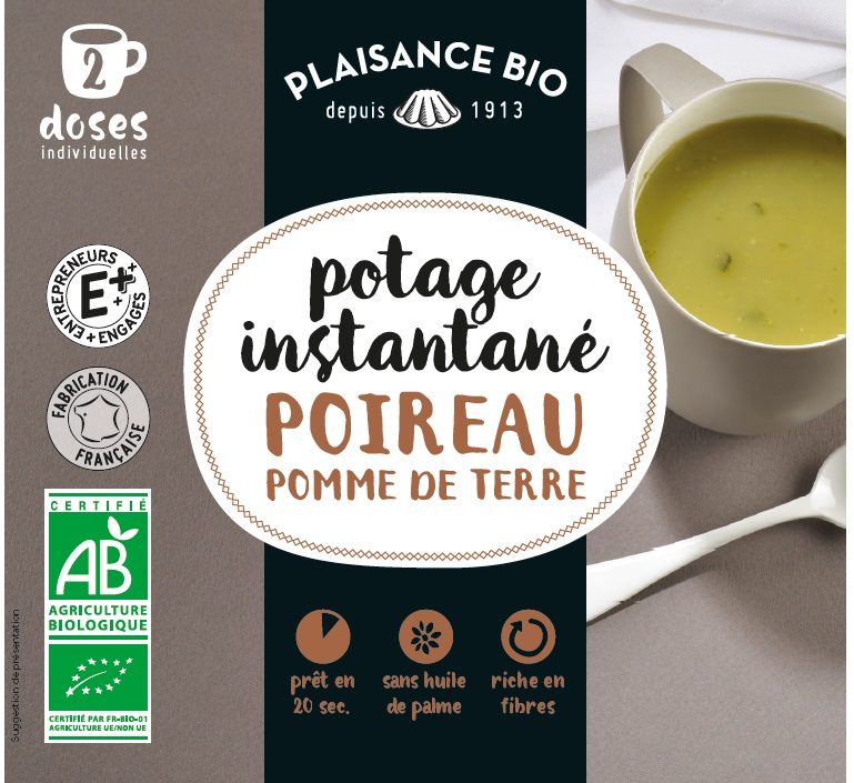 Potage instantané bio poireau pomme de terre Plaisance BIO : photo du produit rappelé le 10/12/2021