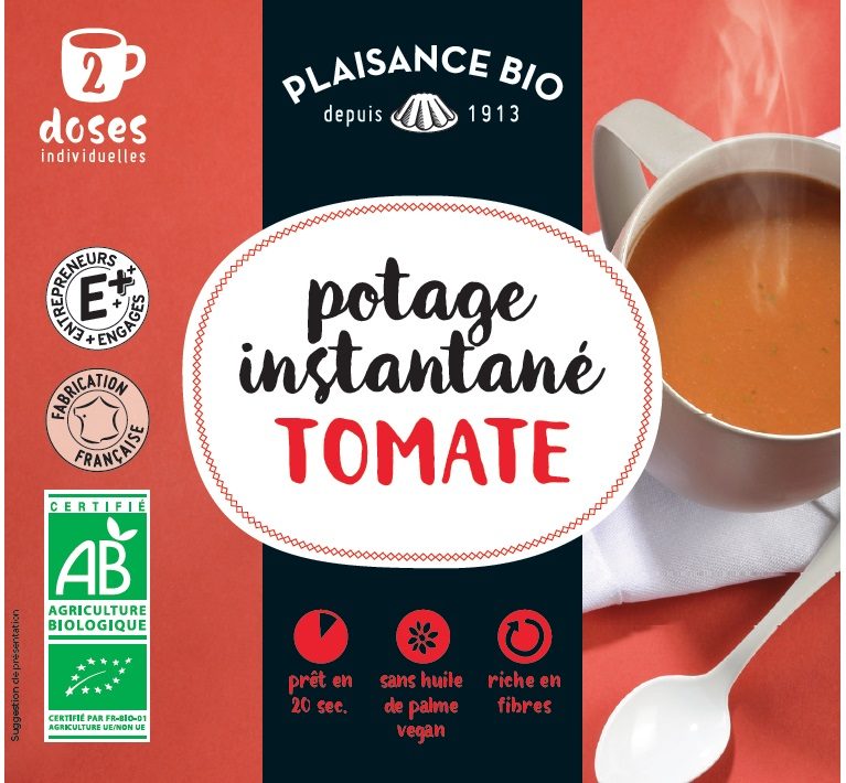 Potage instantané bio tomate Plaisance BIO : photo du produit rappelé le 10/12/2021