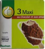 Pouce batonnets maxi chocolat et amandes x3 Auchan : photo du produit rappelé le 02/08/2021