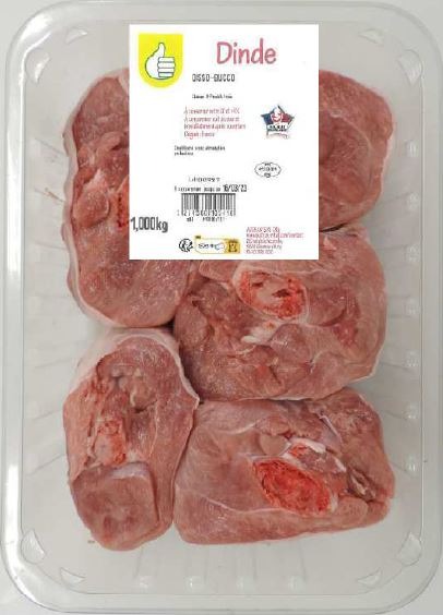 Pouce osso bucco dinde 1kg pf : photo du produit rappelé le 01/09/2023