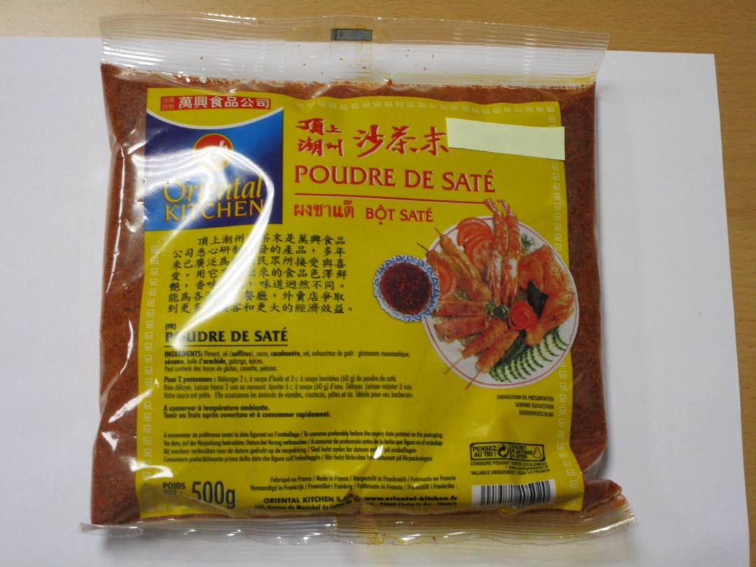 Poudre de sate Oriental Kitchen : photo du produit rappelé le 01/03/2022