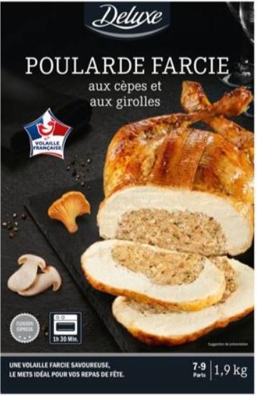 Poularde farcie Deluxe : photo du produit rappelé le 09/01/2024