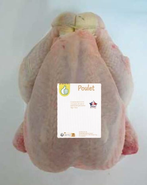 Poulet blanc marque pouce : photo du produit rappelé le 19/06/2023