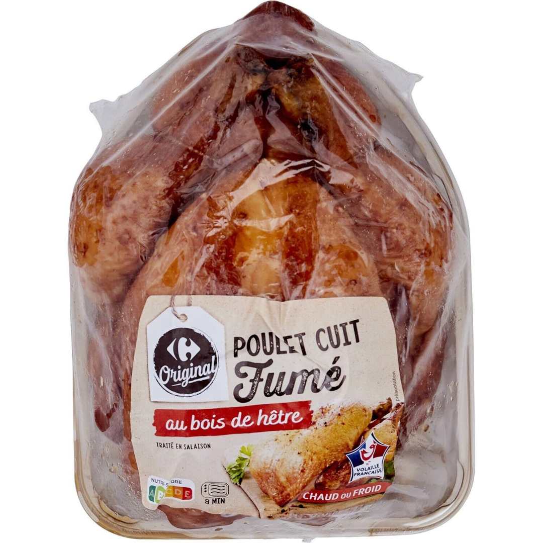 Poulet cuit fume au bois de hetre Carrefour Original : photo du produit rappelé le 01/07/2024