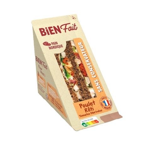 Poulet rôti tomates marinées 160g Bien Fait : photo du produit rappelé le 08/09/2023