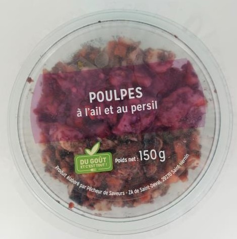 Poulpes à l’ail et au persil 150g Du Goût et C'est Tout : photo du produit rappelé le 27/12/2023