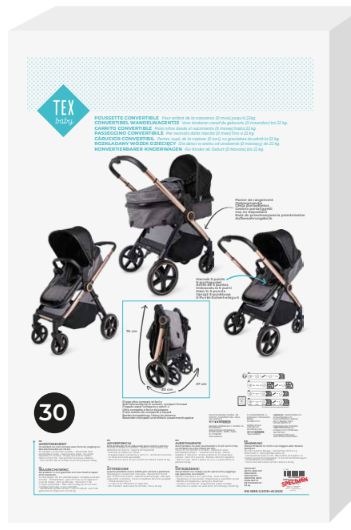 Poussette convertible Tex Baby : photo 2 sur 2 du produit rappelé le 12/12/2025