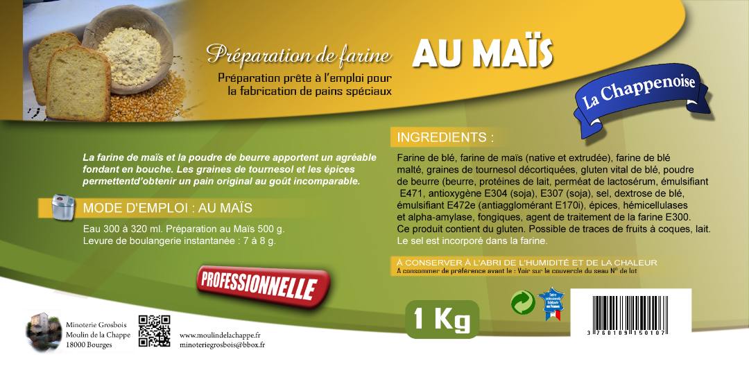 Preparation de farine La Chappenoise : photo du produit rappelé le 17/05/2021