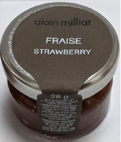 Préparation de fraise 28g Alain Milliat : photo du produit rappelé le 23/06/2022