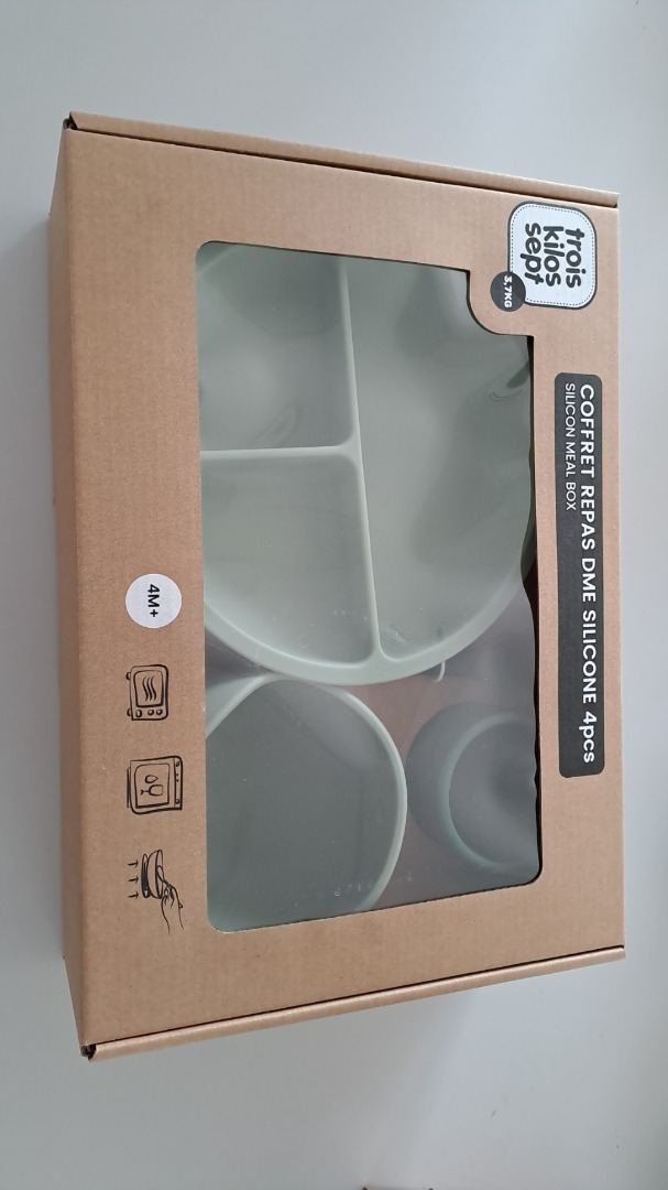 • Produit : coffret repas en silicone enfant – 4 pièces Trois Kilos Sept : photo 2 sur 3 du produit rappelé le 18/12/2025