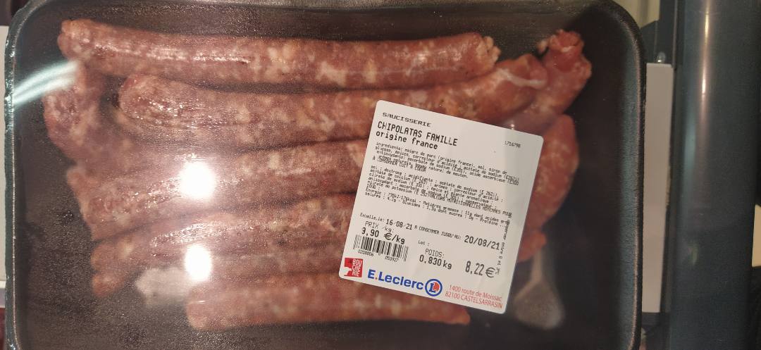 Produit de saucisserie (chair à farcir et saucisses) : photo 2 sur 4 du produit rappelé le 17/08/2021