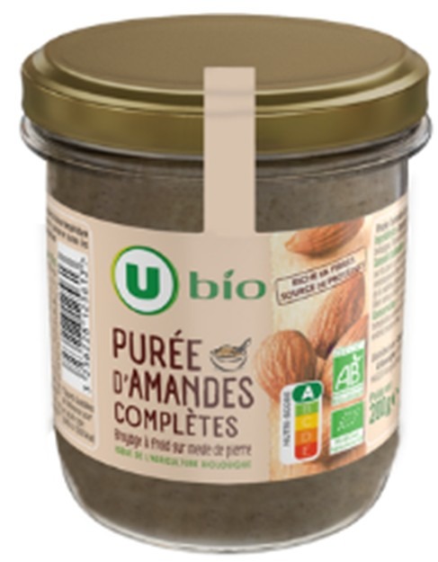 Purée d'amandes complètes u bio bocal 200g : photo du produit rappelé le 10/07/2026