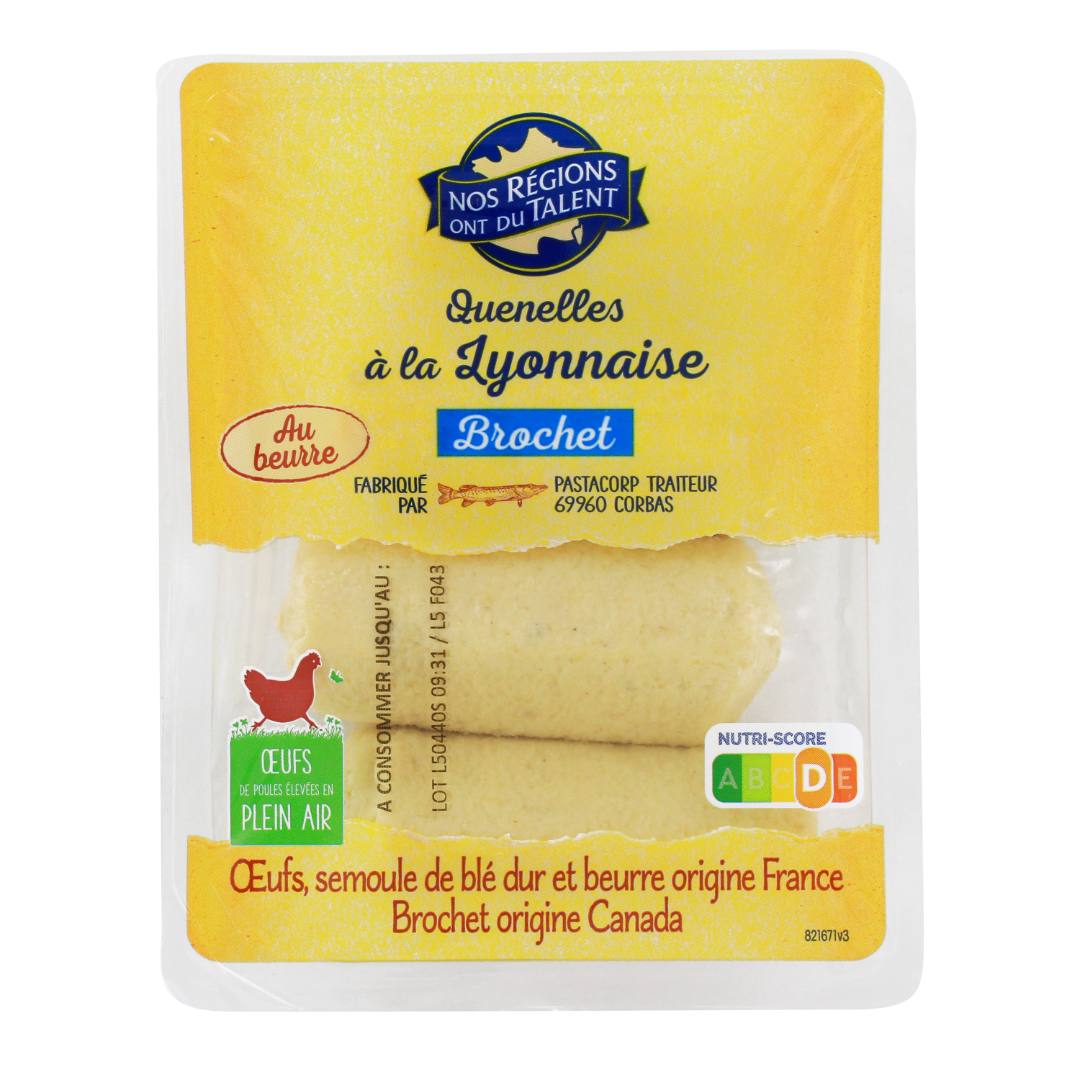Quenelles a la lyonnaise au brochet 4x80g Nos Regions Ont du Talent : photo du produit rappelé le 15/01/2026