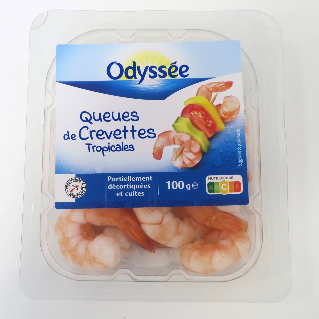 Queues de crevettes tropicales Odyssée : photo du produit rappelé le 21/11/2025