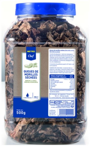 Queues de morilles séchées 500g Metro chef : photo du produit rappelé le 07/02/2024