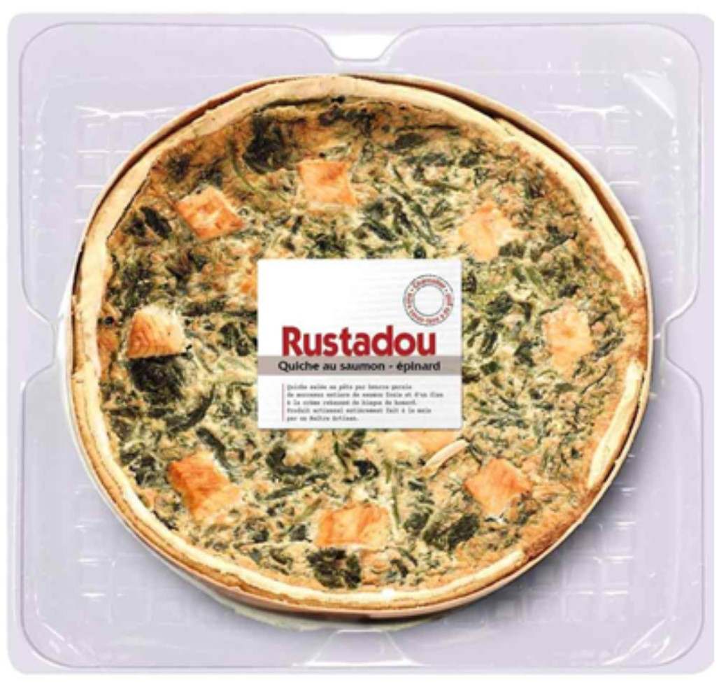 Quiche saumon épinard 2.8 kg rustadou : photo du produit rappelé le 31/07/2025
