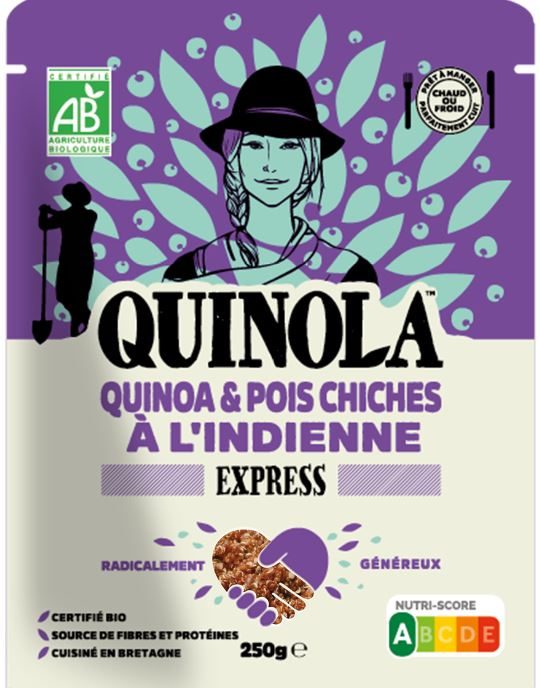 Quinoa express & pois chiches à l'indienne Quinola : photo du produit rappelé le 31/08/2021