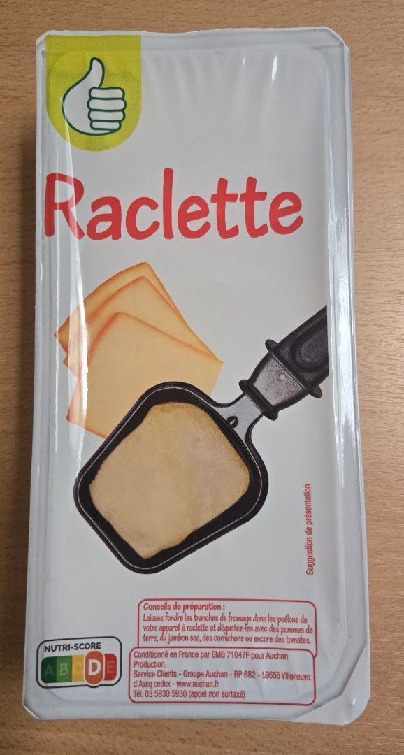 Raclette nature Pouce : photo du produit rappelé le 18/09/2025