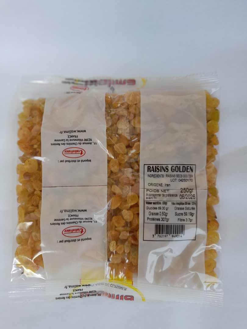 Raisins secs golden Walima : photo du produit rappelé le 05/08/2025