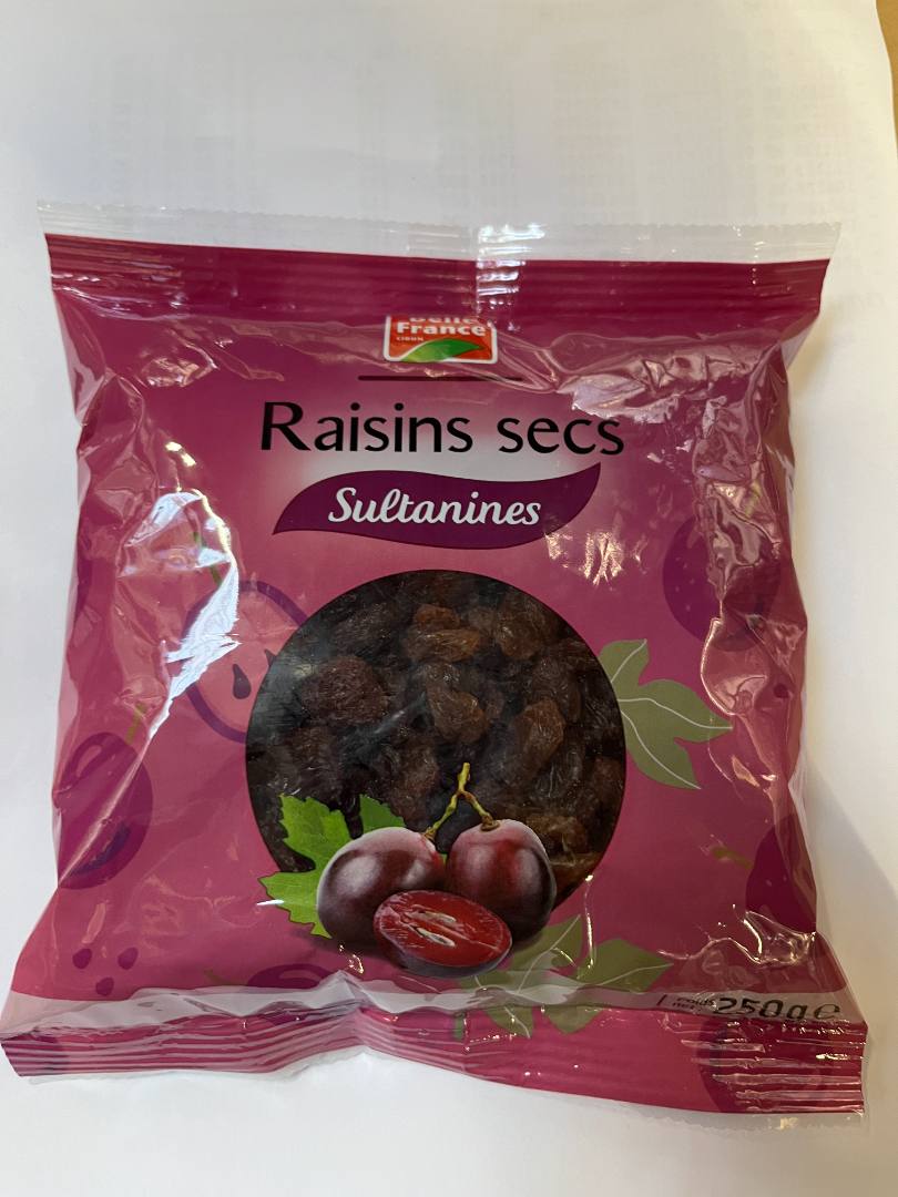 Raisins secs sultanine Belle France : photo du produit rappelé le 24/01/2025