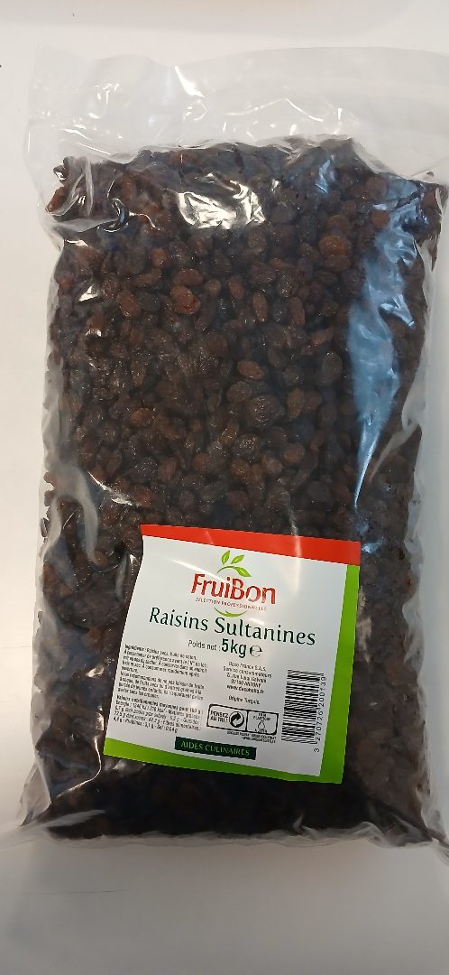 Raisins sultanines 5kg Fruibon : photo du produit rappelé le 10/01/2025