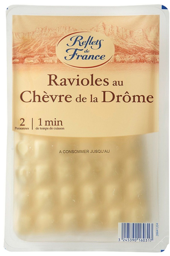 Ravioles au chèvre de la drôme Reflets de France : photo du produit rappelé le 17/01/2022
