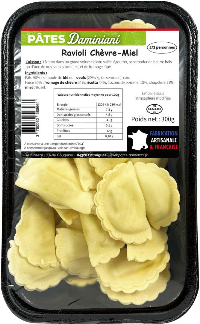 Ravioli soleil chèvre miel Daminiani : photo du produit rappelé le 22/05/2025