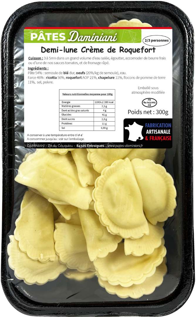 Ravioli soleil crème de roquefort Daminiani : photo du produit rappelé le 20/05/2025