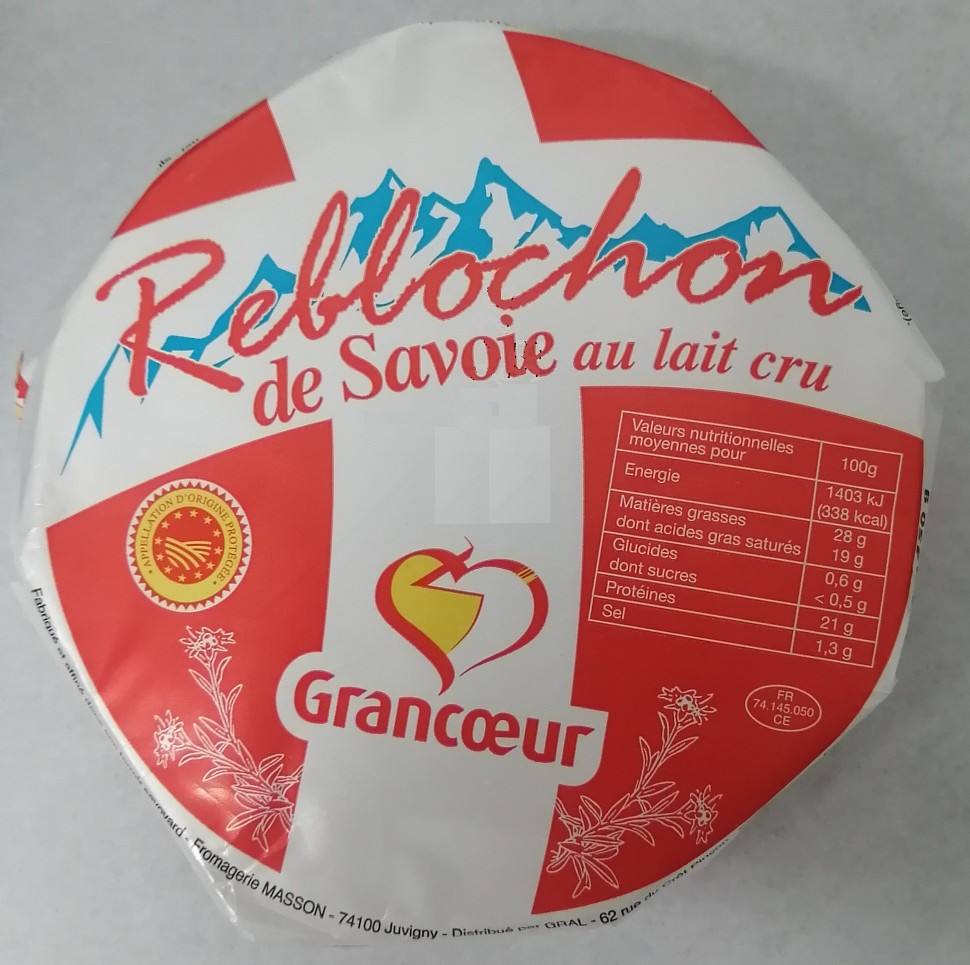 Reblochon de savoie au lait cru Grancoeur : photo du produit rappelé le 04/11/2025