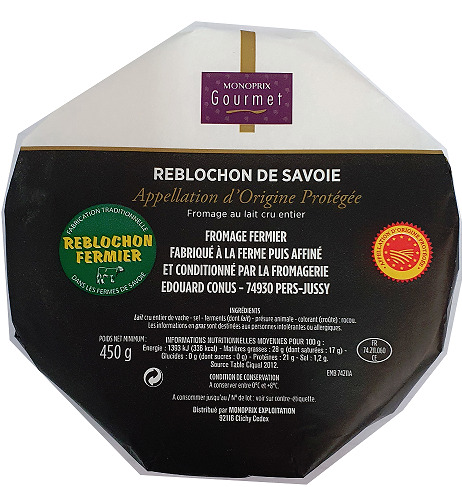 Reblochon de savoie fermier AOP Monoprix Gourmet : photo du produit rappelé le 31/12/2021