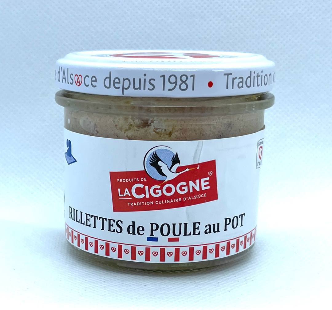 Rillettes de poule au pot 100g Produits de la Cigogne : photo du produit rappelé le 23/03/2023