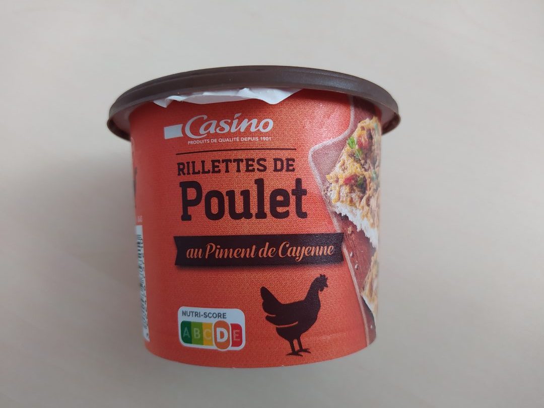 Rillettes de poulet au piment de cayenne 200 g Casino : photo du produit rappelé le 21/10/2021