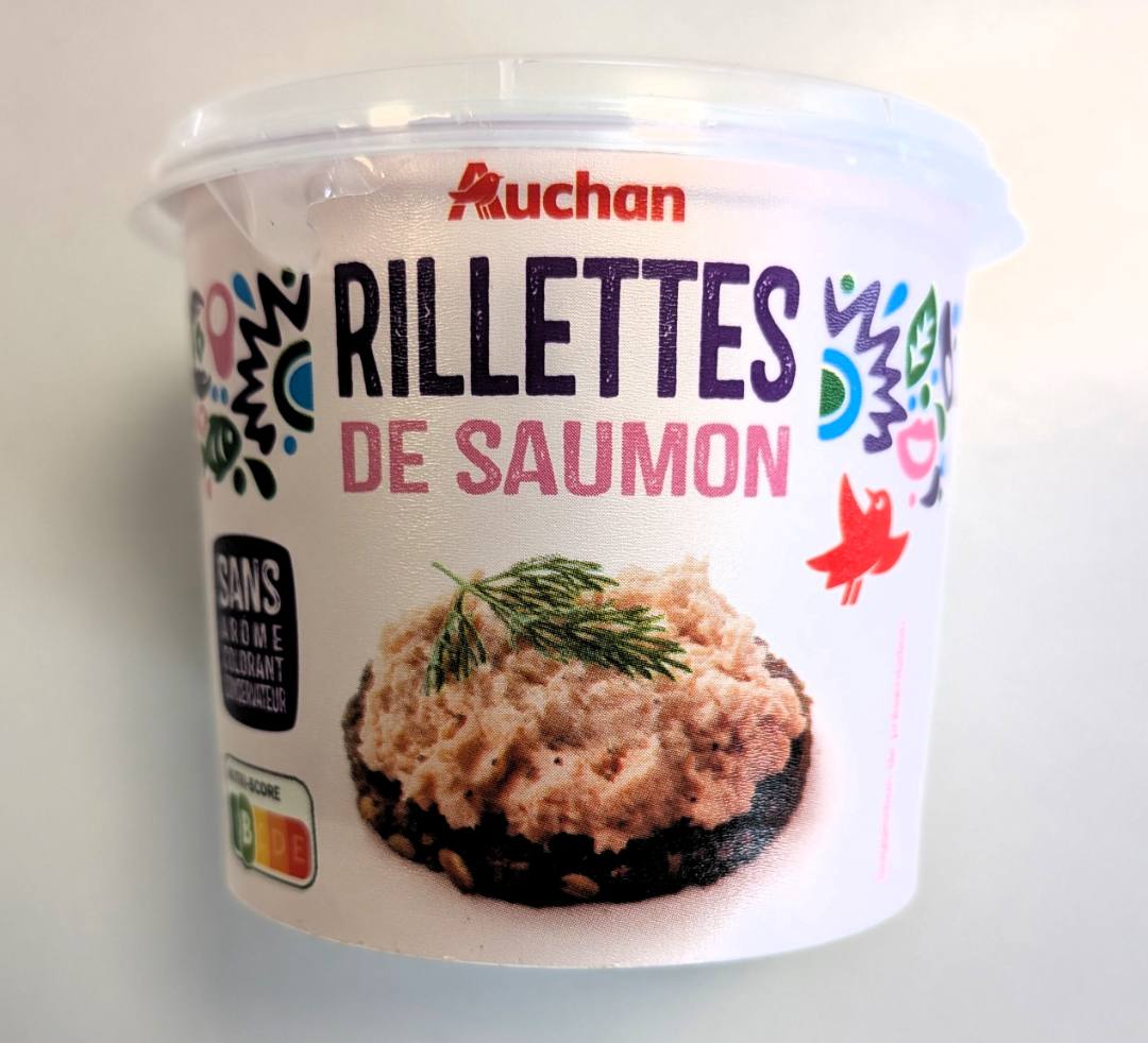 Rillettes de saumon 150g Auchan : photo du produit rappelé le 19/03/2026
