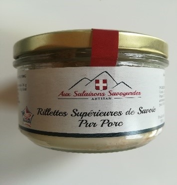 Rillettes supérieures de savoie pur porc Aux Salaisons Savoyardes : photo du produit rappelé le 11/08/2023