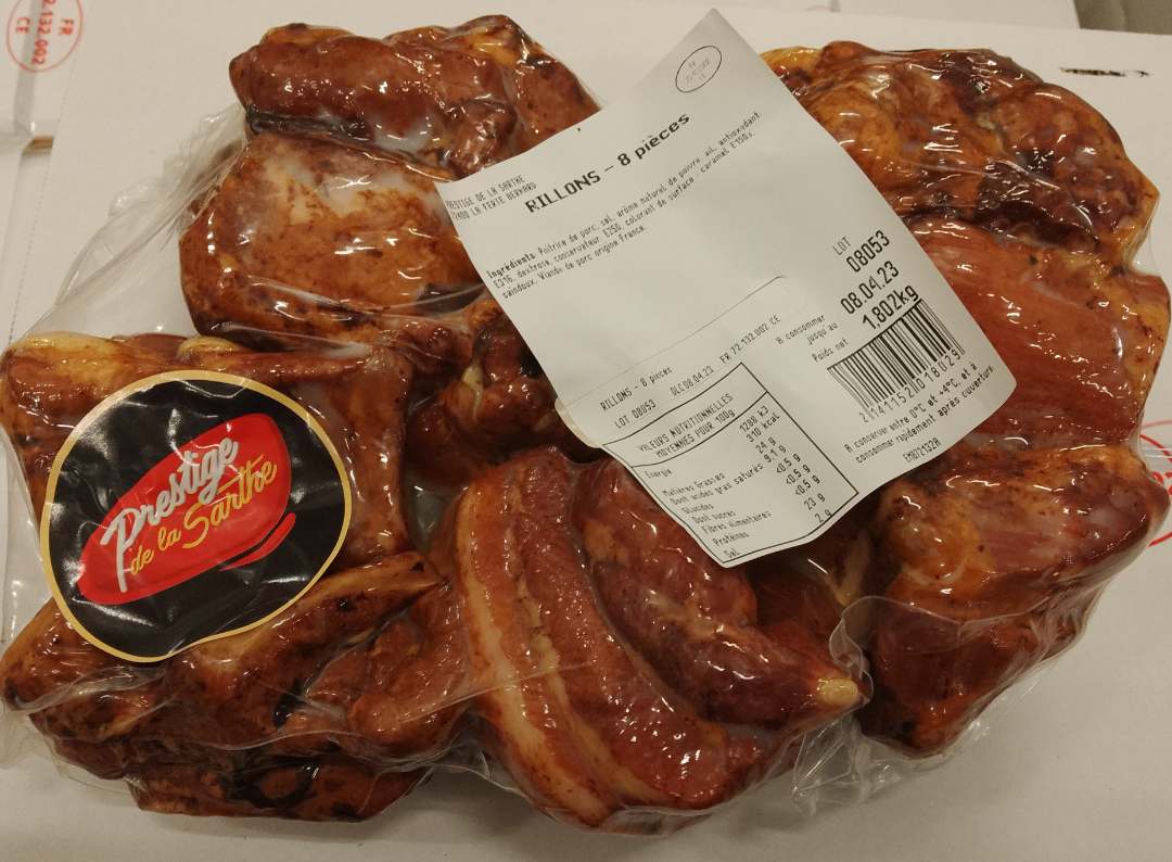 Rillons sous vide par 8 Prestige de la Sarthe : photo du produit rappelé le 27/05/2025